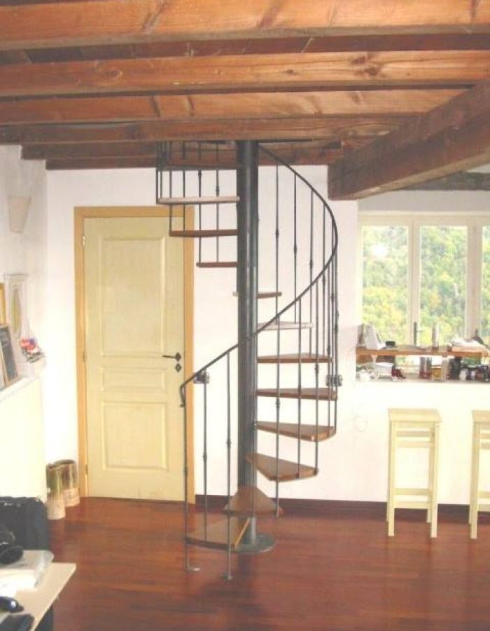 Scala a chiocciola interna in ferro